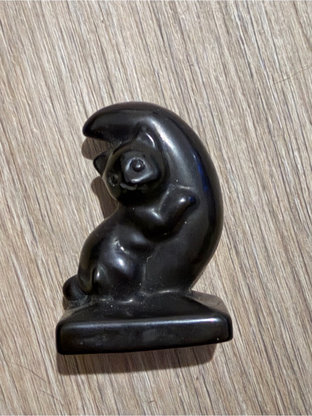 Black Obsidian Crystal Cat Hugging Moon Carving